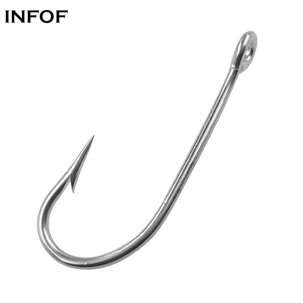 15-50/pieces Offset Shanks Hooks High Carbon Steel Sea Fishing Hook Live Bait Single Hooks 4#-12# Carp Tackle Fishhook