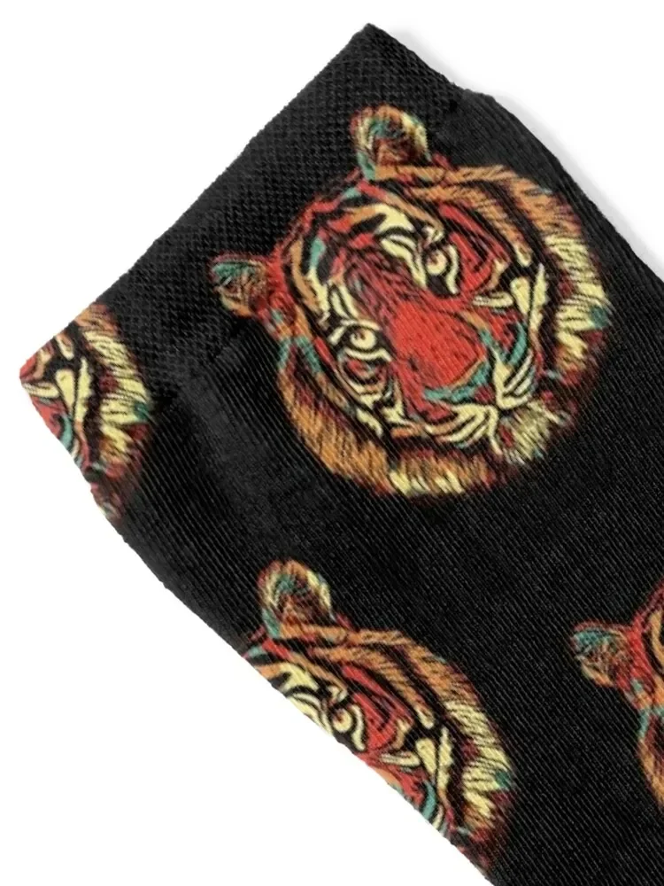 Exotic Tiger Head Filled With Fiery Passion Socks Non-slip cartoon Soccer christmas gift Socks Men's Women's