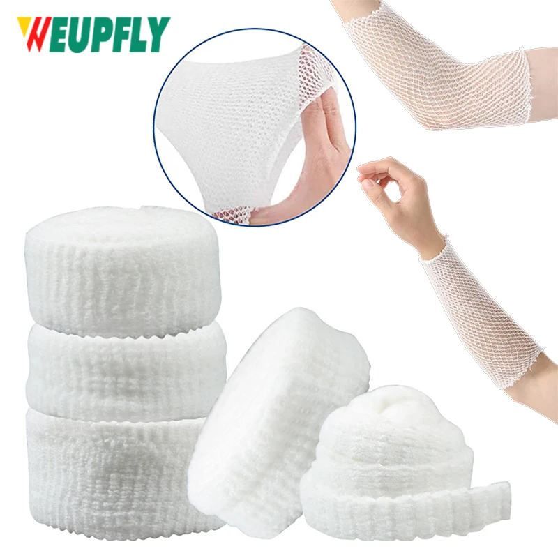 1 Roll Elastic Net Wound Dressing Net Tubular Bandage Mesh Tubing Tubular Gauze Fix Breathable Bandage Retainer  for Wrist Elbow