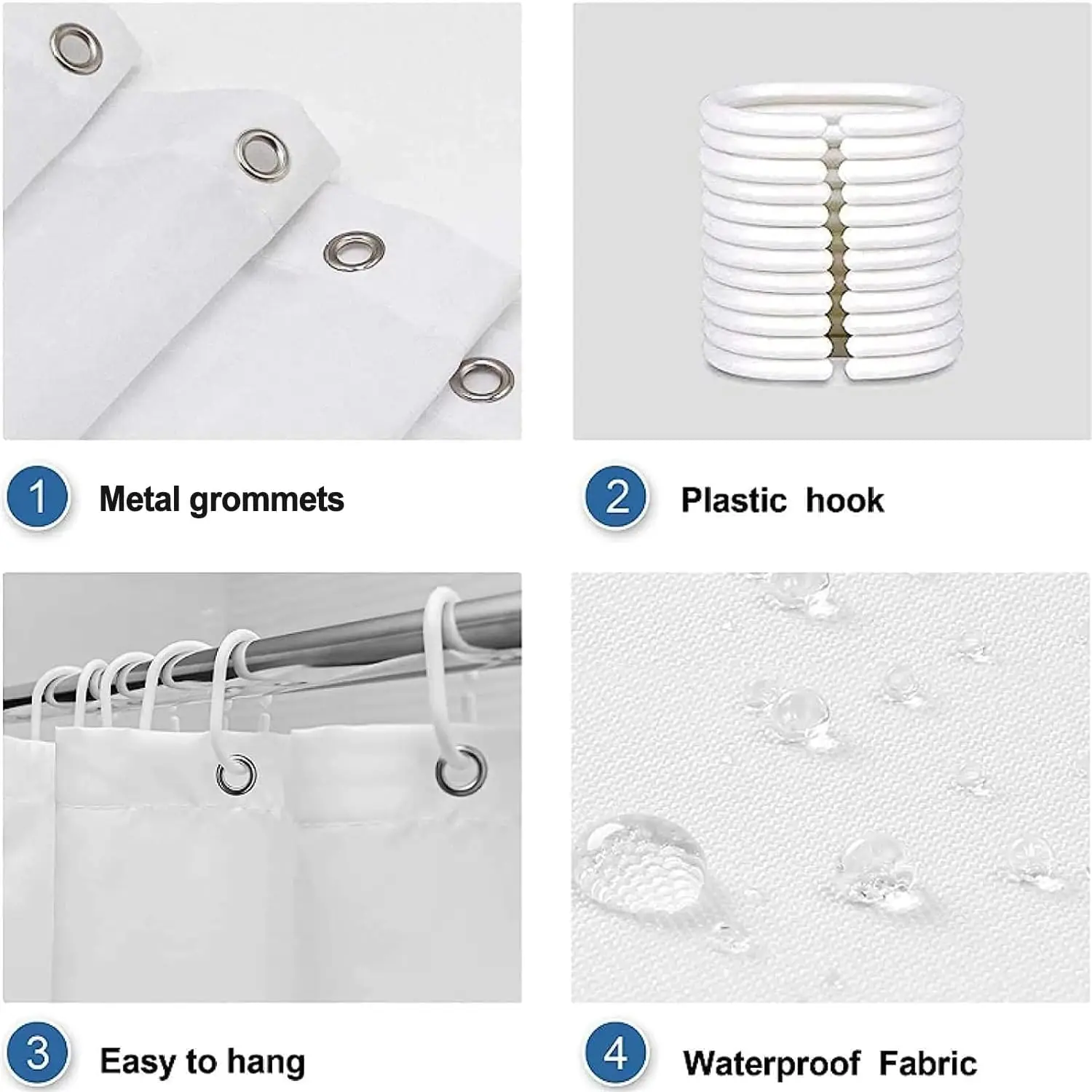 ستارة حمام بأوراق الأوكالبتوس باللون الرمادي، تصميم فروع كنس باللون البيج، ستارة حمام من القماش المقاوم للماء