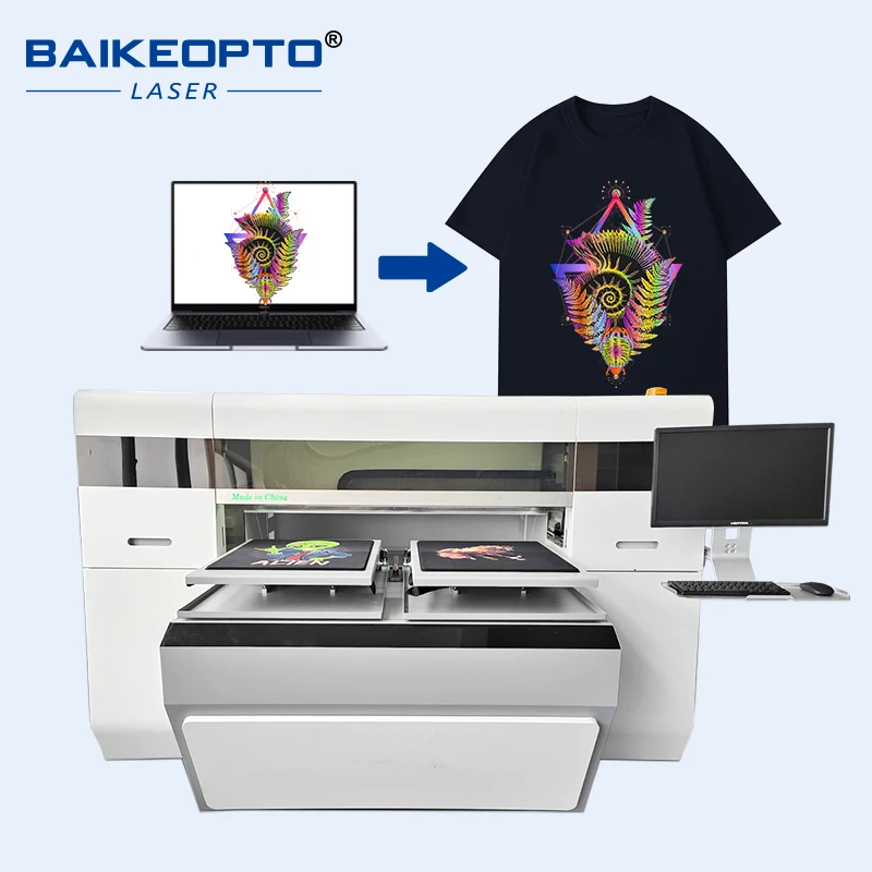 User-Friendly Digital Textile DTG Printing Machine Dual Work Bench Direct On Clothes T-shirts Garment DTG Printer