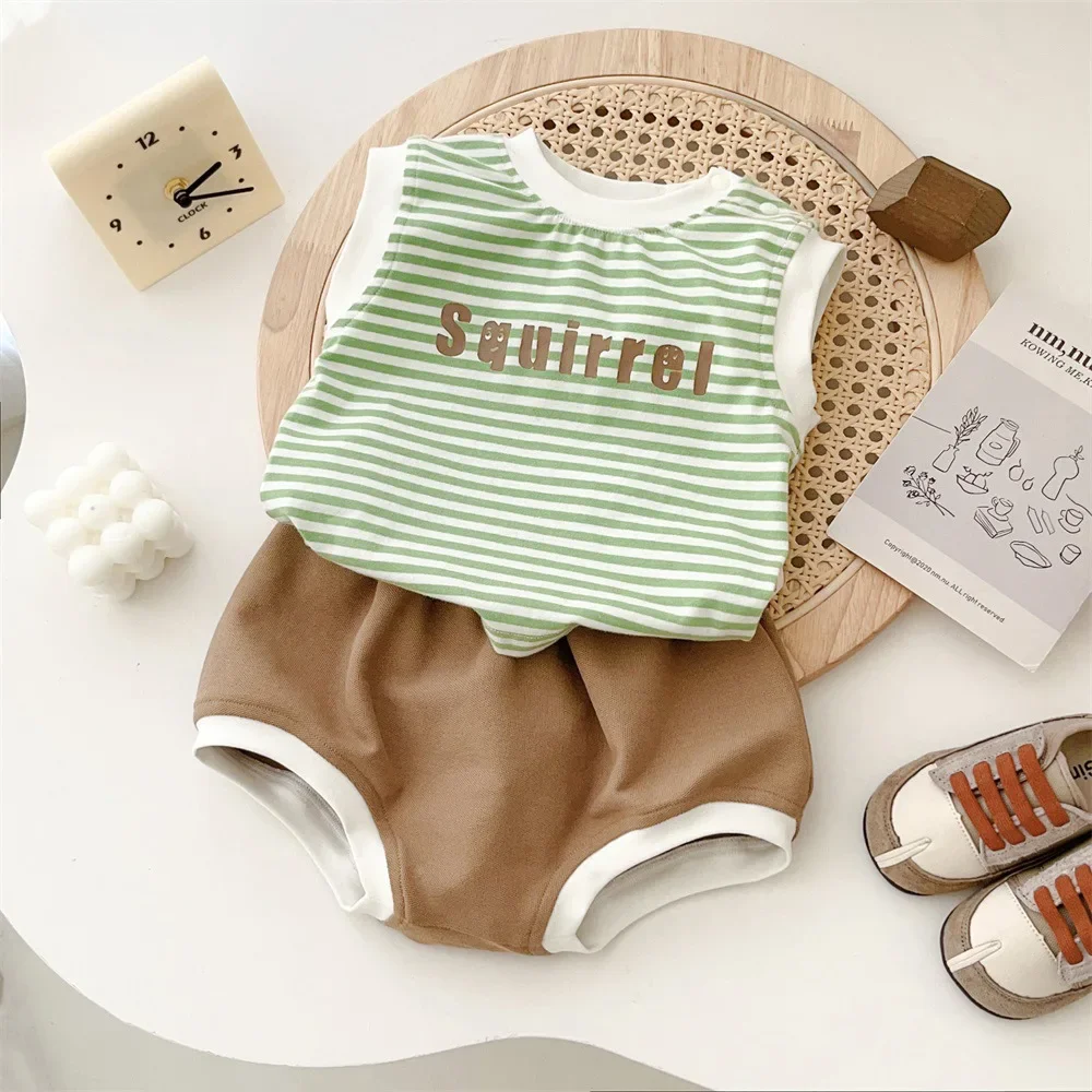 

Baby suit 2024 new 1-3-year-old baby summer exotic T-shirt vest shorts sports style