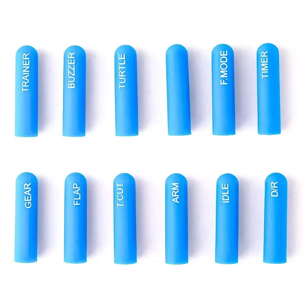 12PCS RadioMaster Labelled Silicon Switch Cover Set 21mm Long / 11.5mm Short (Random Color) for TX16S TX12 DIY Parts