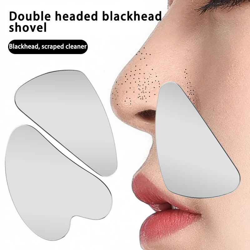 Y 1Pc Stainless Steel Hair Follicle Cleansing Blackhead Scraper Gua Sha Scraper Massager For Facial Skin Care Board Face Massage