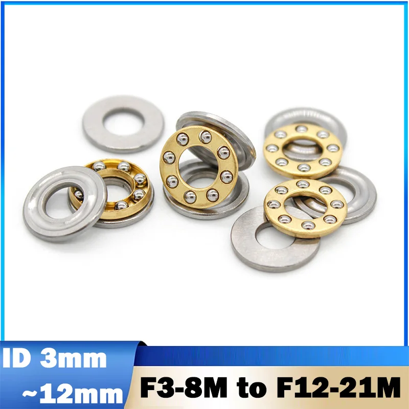 1Pcs 3-in-1 Plane Axial Thrust Ball Bearing Mini F3-8M F4-9M F4-10M F5-10M F6-12M ~F12-21M Miniature Axial Ball Bearings