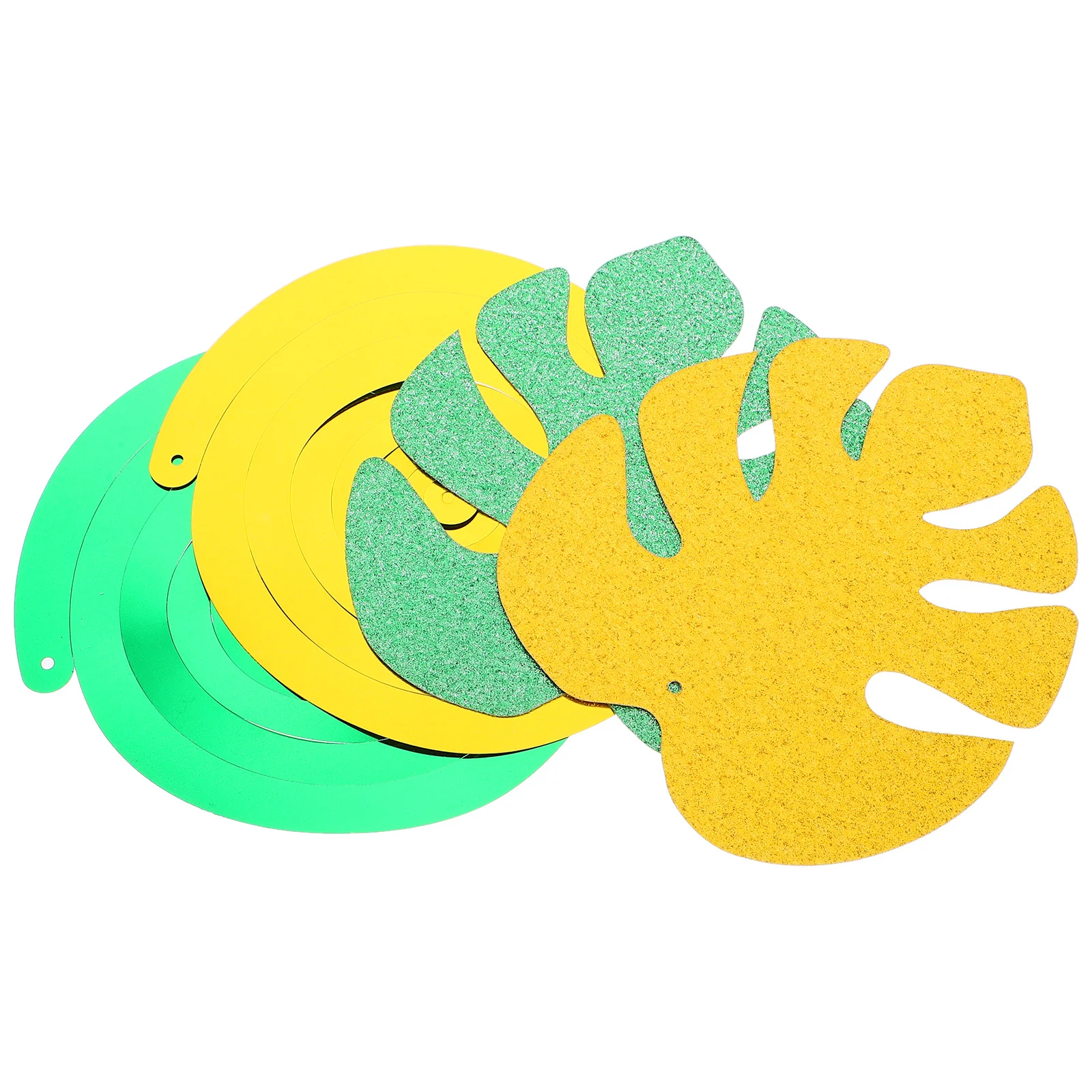 18 قطعة أوراق Monstera الاستوائية معلقة دوامة ديكور دوامة حفلة زينة للسقف لحدث مهرجان مأدبة عيد ميلاد الزفاف #4