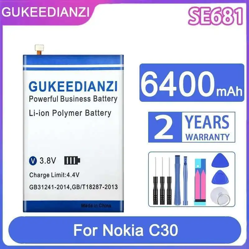 

6400Mah Mobile Phone Battery SE681 Premium Replacement For Nokia C30