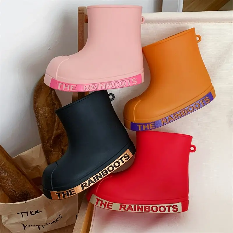 1-5Y Children's Pvc Waterproof Rain Boots for Baby Boys Girls 4 Colors Choice Summer Kid's Letter Non-slip Shoes H117-20