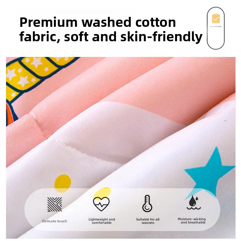 

Waable Air Conditioned Summer Thin Quilt Children's Single Double Bed Fiber Filled Quilt Light Weight Cooling Blanket