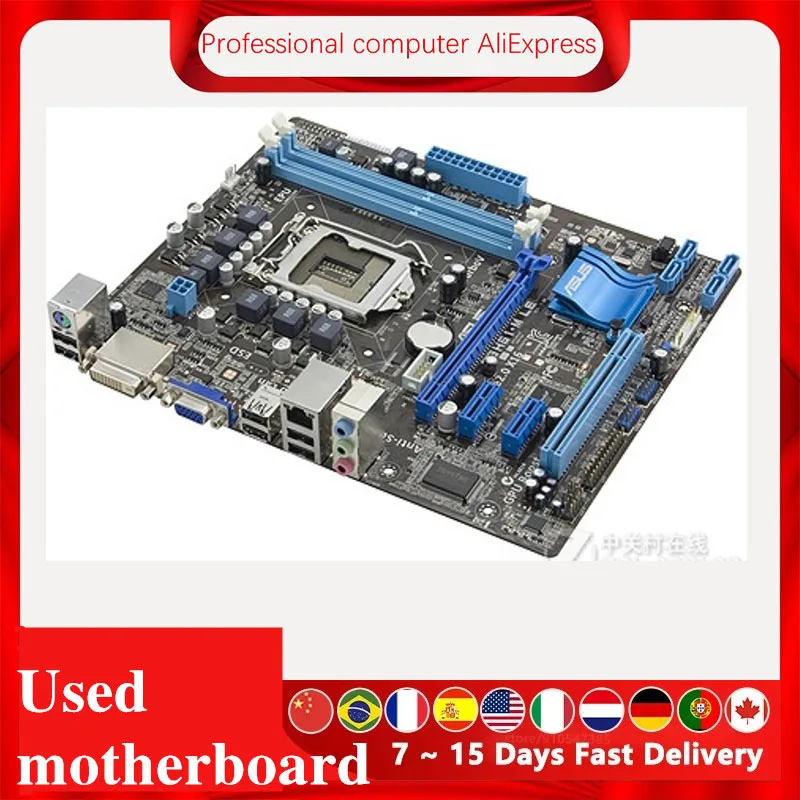 For ASUS P8H61-M LE Desktop Computer Motherboard LGA 1155 DDR3 16GB For Intel H61 P8H61 Desktop Mainboard  SATA II  Used