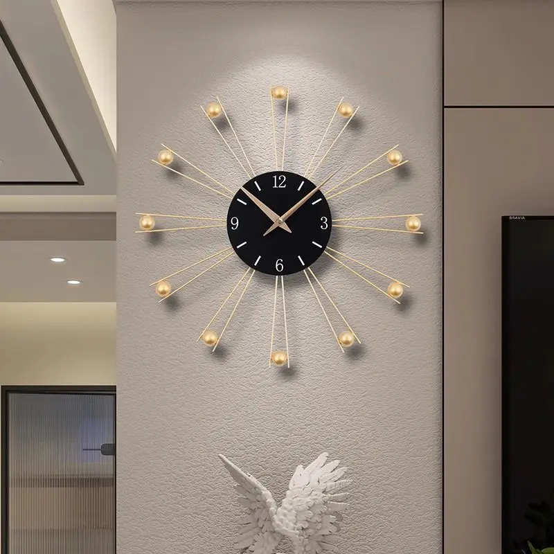 Creative wall-mounted clock living room grille decoration, 2025 new style modern and simple home decoration