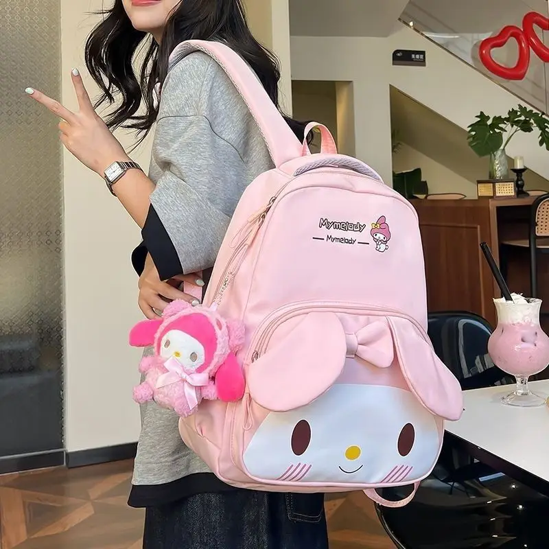 

Kawaii My Melody Hello Kitty Cinnamoroll Kuromi Sanrio Student Cute Backpack Schoolbag Schoolbag Children Gift for Girls