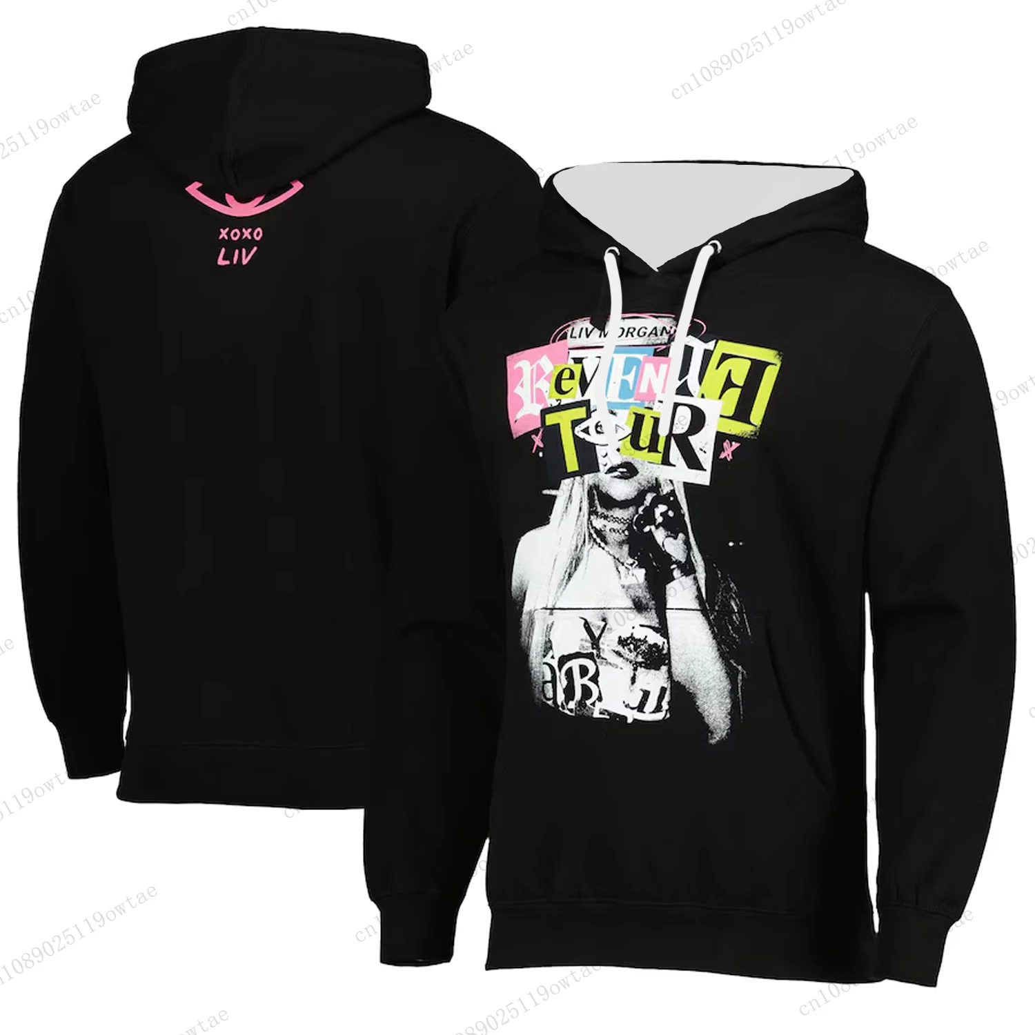 Men's Black Liv Morgan Revenge Tour Pullover Hoodie 2024 New Arriver Fathion Wrestling Fighting Style Streetwear Adult&Kid Top