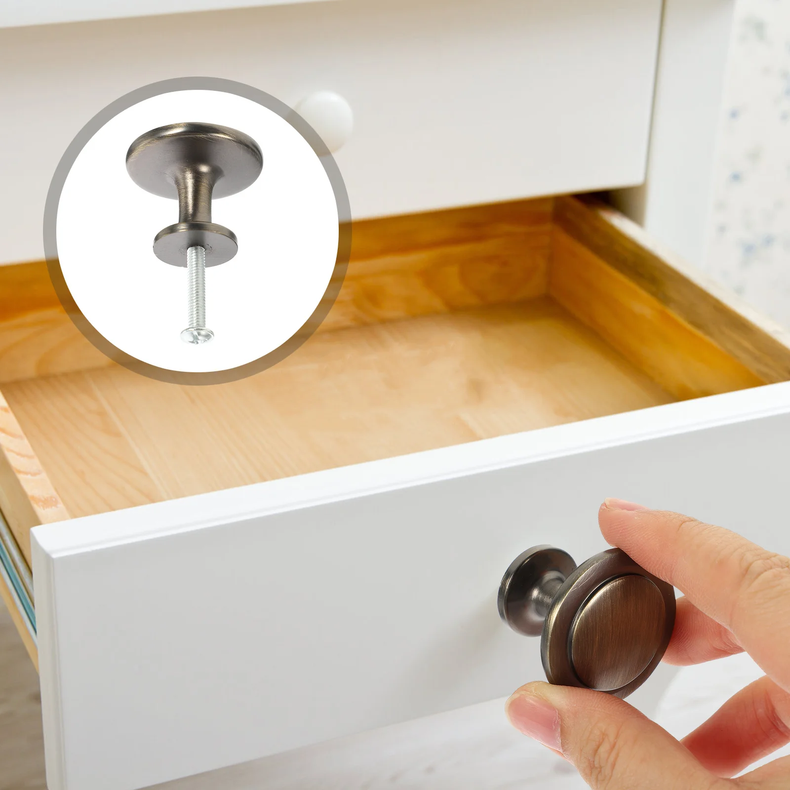 5 قطعة درج مستدير سحب سبائك الزنك مقبض كابينة معدنية لخزانة الملابس باب مقابض الأثاث سحب استبدال الأجهزة