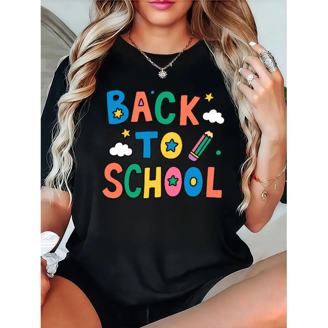 

Playful Back To School Themed T - Shirt With Colorful Lettering