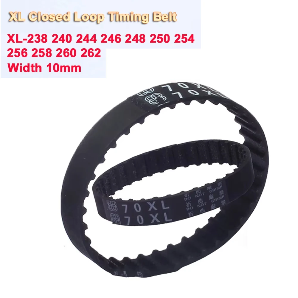 Ceinture de synchronisation à boucle fermée XL 119-131 dents XL-238 240 244 246 248 250 254 256 258 260 262 largeur 10mm accessoires d'imprimante 3D voiture 1 pièce