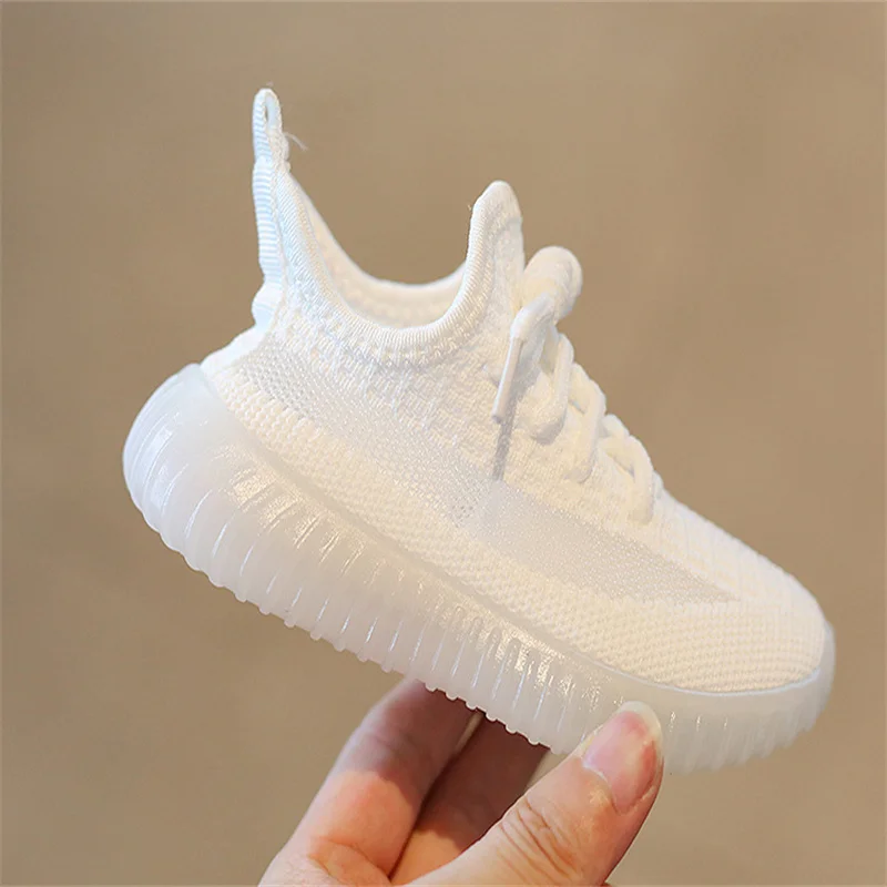 Children casual shoes Kids white Sneaker Mesh Boys Girls Baby Running Soft Bottom Canvas yellow black Casual Sports Sneakers