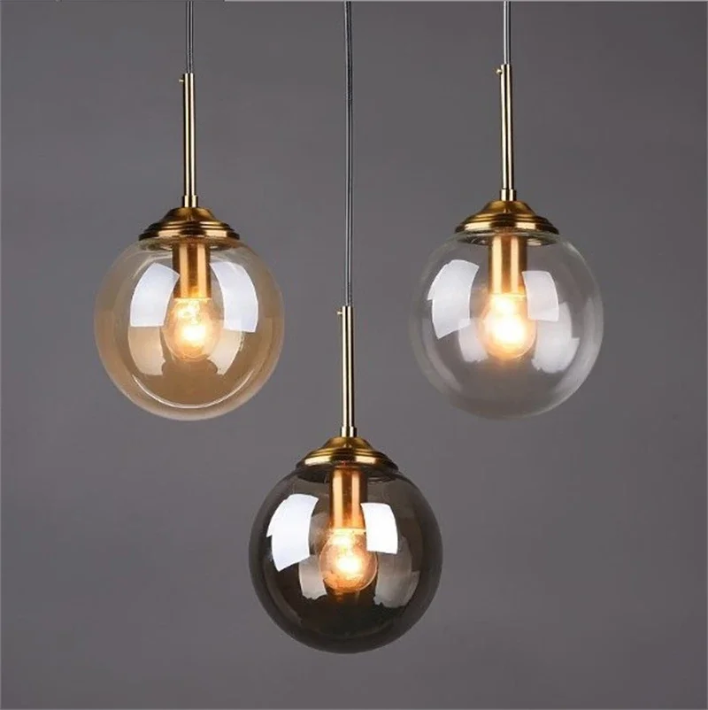 

Modern Glass Ball Pendant Lights Nordic LED Pendant Lamp for Living Room Bedroom Bedside Indoor Home Decor Restaurant Bar Lamps