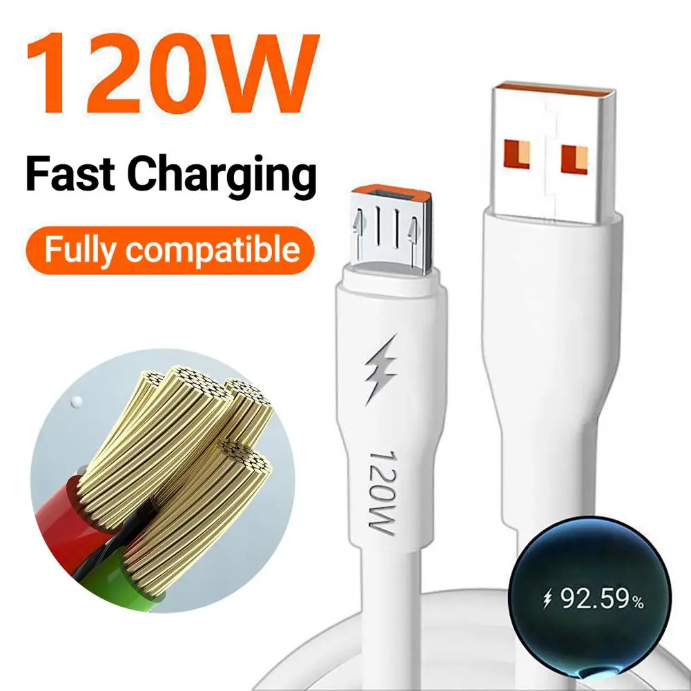 Useful Charging Cable 120W High Current Bold Micro USB Mobile Phone Charger Cable Data Cord  Data Cable Plug Play