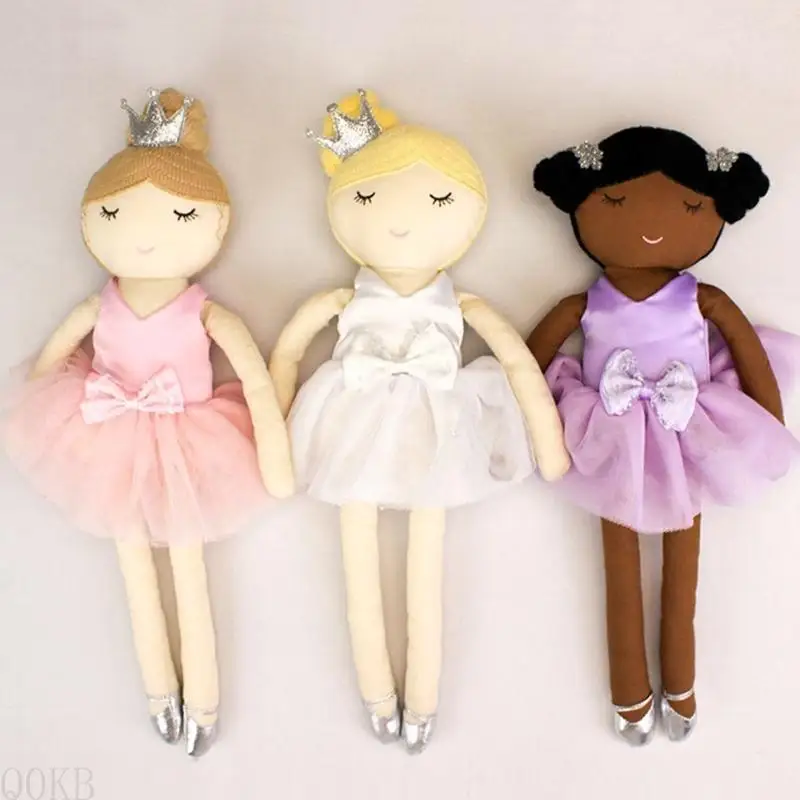 

Q0KB Plush Doll Stuffed Animal Girl Toy Soft Comfortable Tutu-Dress Doll Early Education Toddler Toy Home Decor