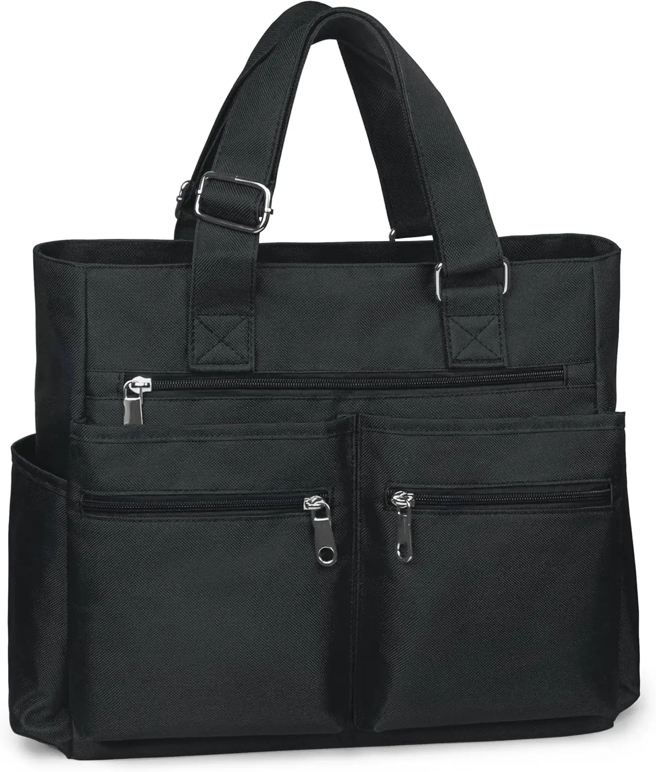 

Canvas Tote Bag Waterproof Nylon Multi Pocket Shoulder Bags Laptop Work Bag Teacher Purse Handbag for Women Men