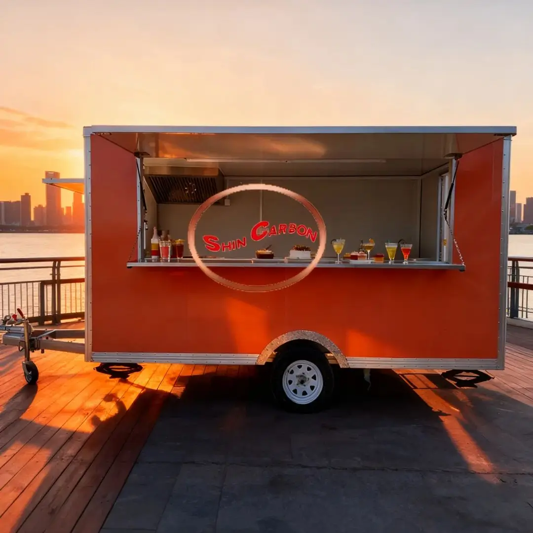 

Customizable Food Truck Concession Trailer Serving Window Vent Hood Kitchen Catering Business Mobile Trailer
