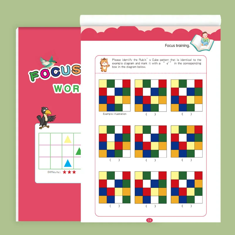32-seitiges Arbeitsbuch für Fokusfähigkeiten | Übungsbuch zur Aufmerksamkeitsförderung für Kleinkinder | Kindergarten-Aktivitätsbuch für Gehirntraining – Detail 2