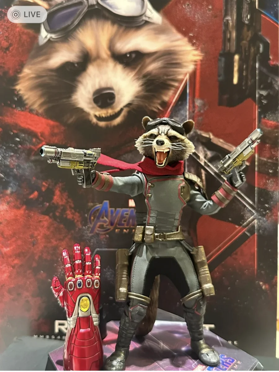 الأصلي في المخزون حقيقية Hottoys Ht Mms708 Mms548 غالاكسي الأوصياء 3 صاروخ الراكون كوزمو عمل نموذج لجسم اللعب #4