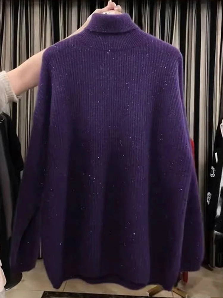 الكورية Sle عالية الياقة كاميرا محبوك قاعدة irt الخريف الشتاء تصميم الثقيلة الترتر العلوي طويل Sve سترة المرأة