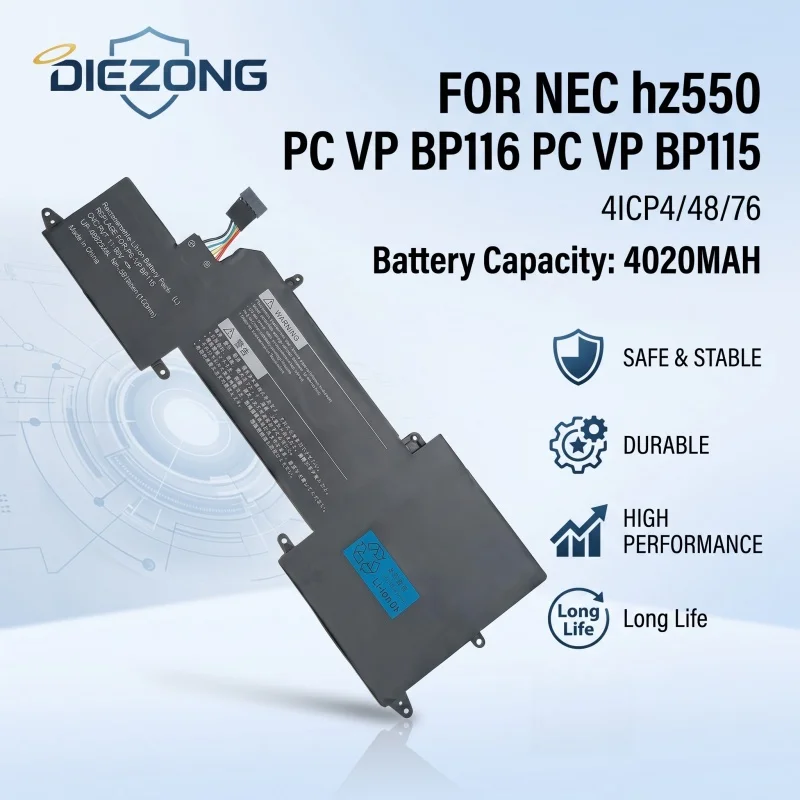 Applicable for NEC Hz550 PC VP BP116 PC VP BP115 4ICP4/48/76 Notebook Battery 4020MAH Large Capacity, Stable and Durable