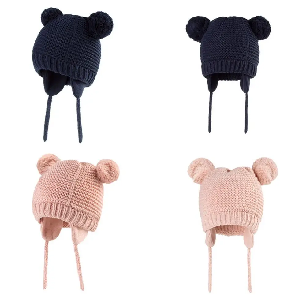 Berretto lavorato a maglia autunno inverno berretto Casual antivento addensato con protezione per le orecchie cappello caldo carino per bambini