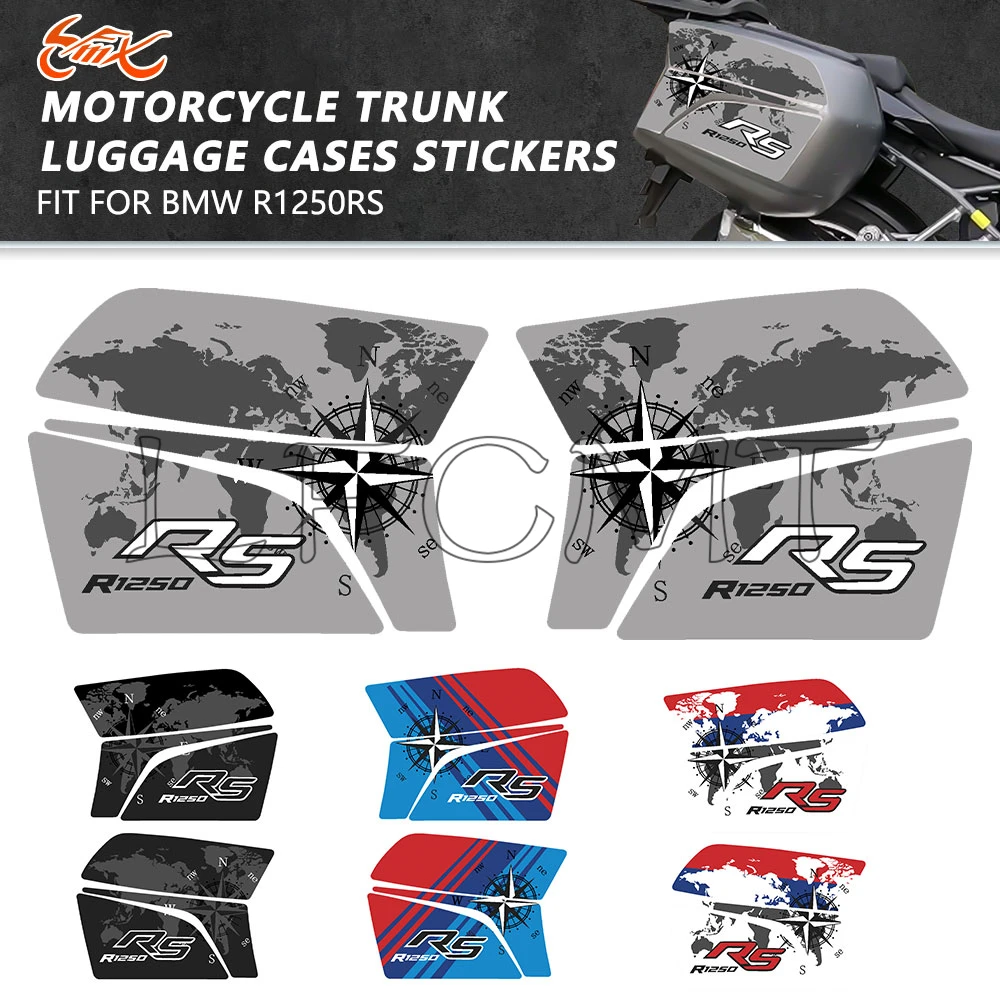 

Fit for BMW R1250RS R 1250 RS R1250 RS Motorcycle Side Boxes Sticker Trunk Luggage Panniers Cases Stickers Protector Decals