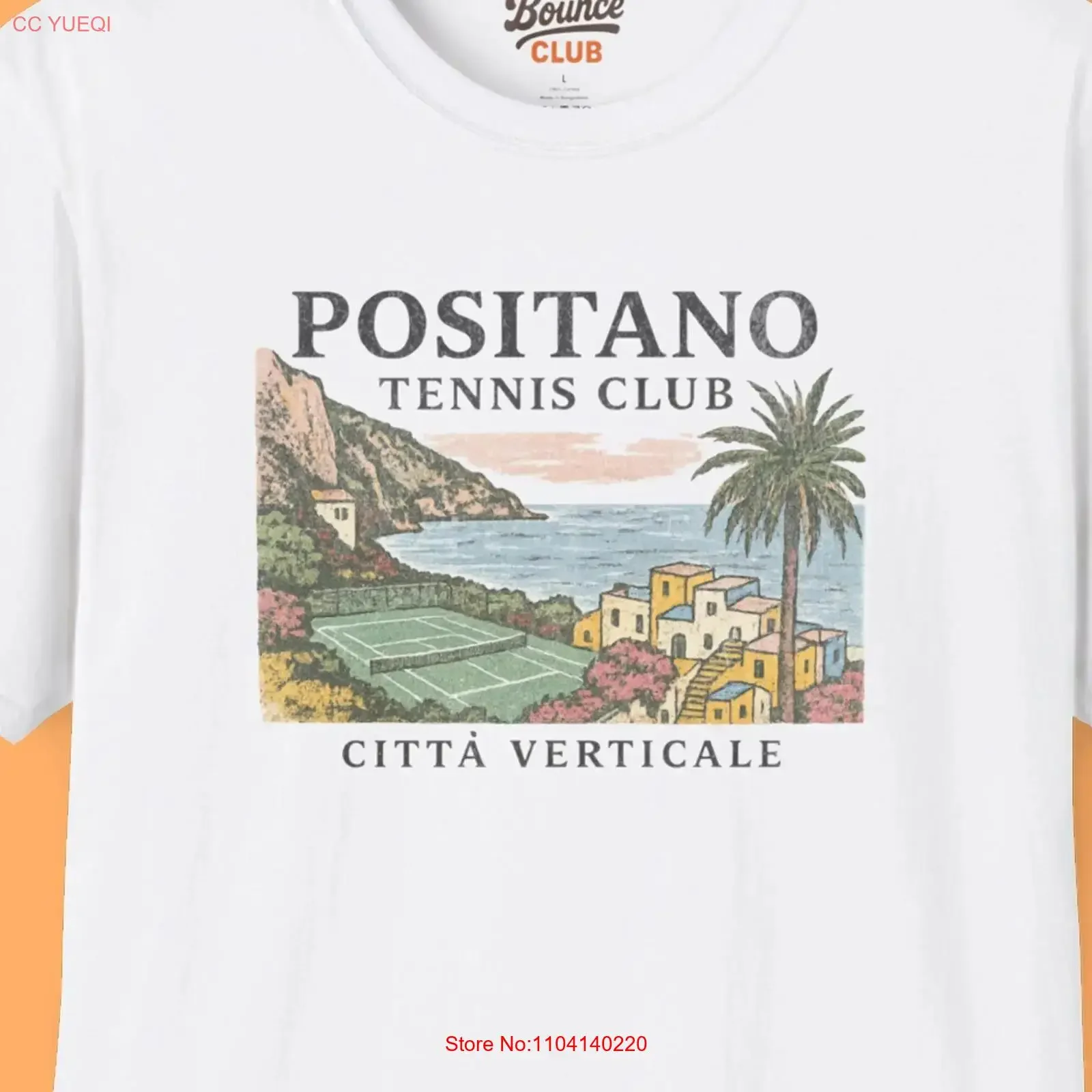 Positano Tennis Club Softstyle T Shirt Amalfi Coast Italy Summer Vintage Style Top Travel Clothing vintage Washed Versatile