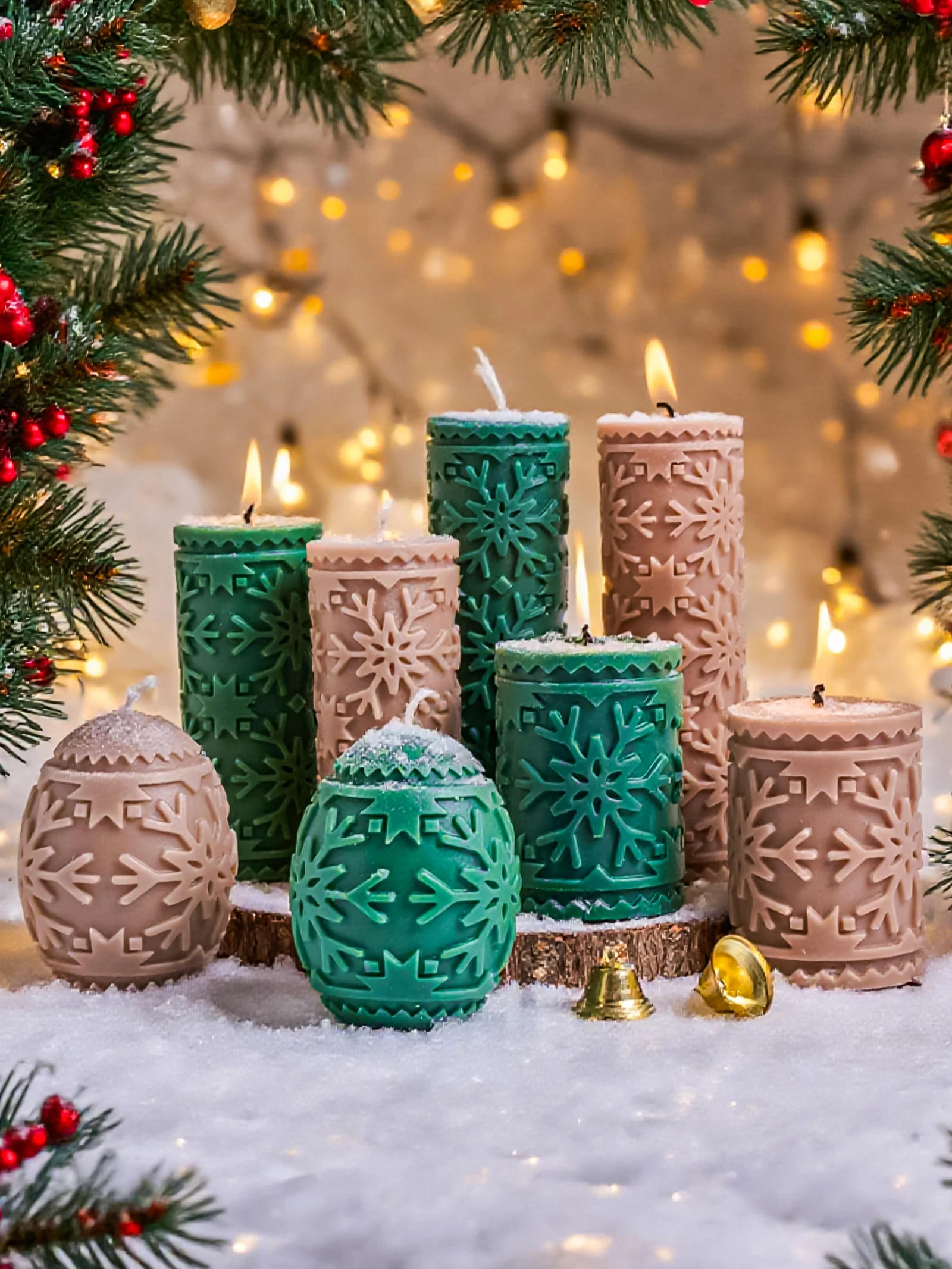 Weihnachten Schneeflocke Säule Kerze Silikon Form DIY Aromatherapie Kerze Ornament Form Handgemachte Handwerk Weihnachten Geschenke Wohnkultur