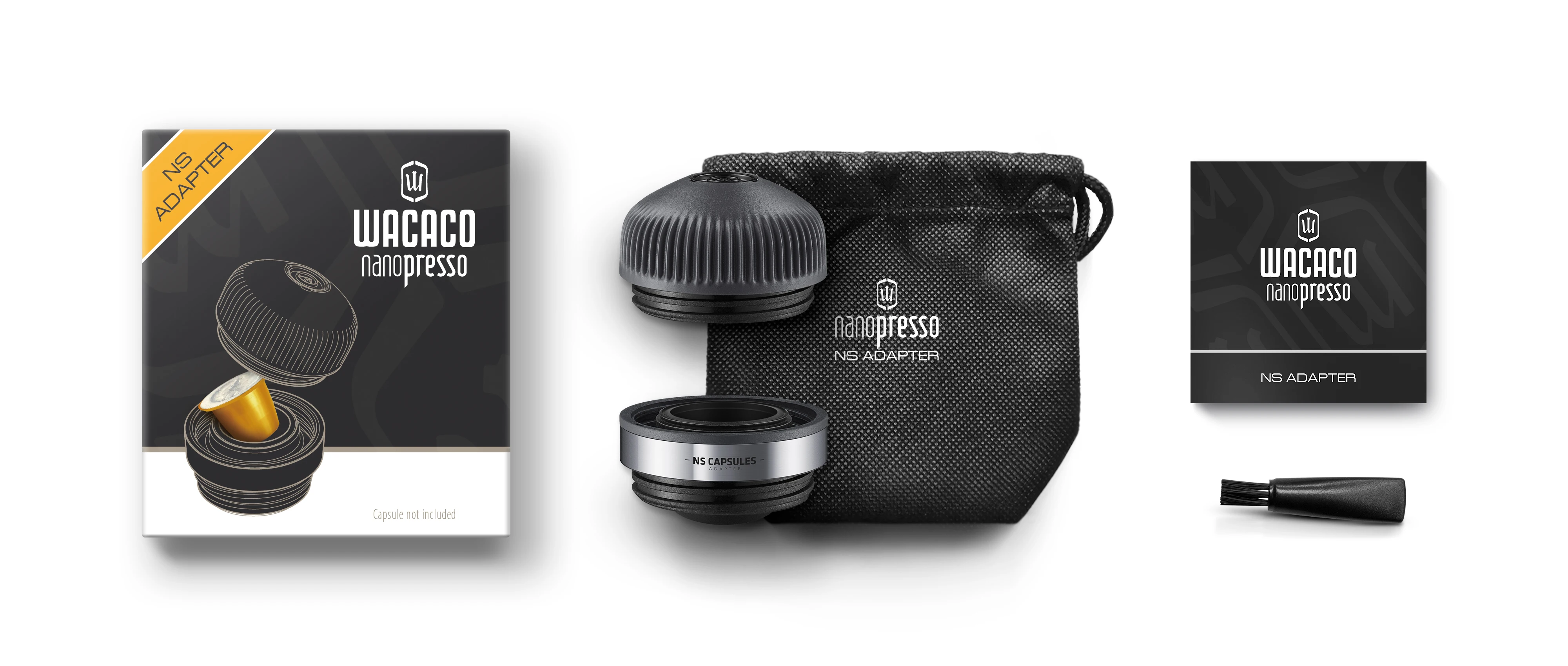 Wacaco Nanopresso NS Adapter is an accessory for Nanopresso Portable Espresso Machine, Compatible with NS Capsules*.
