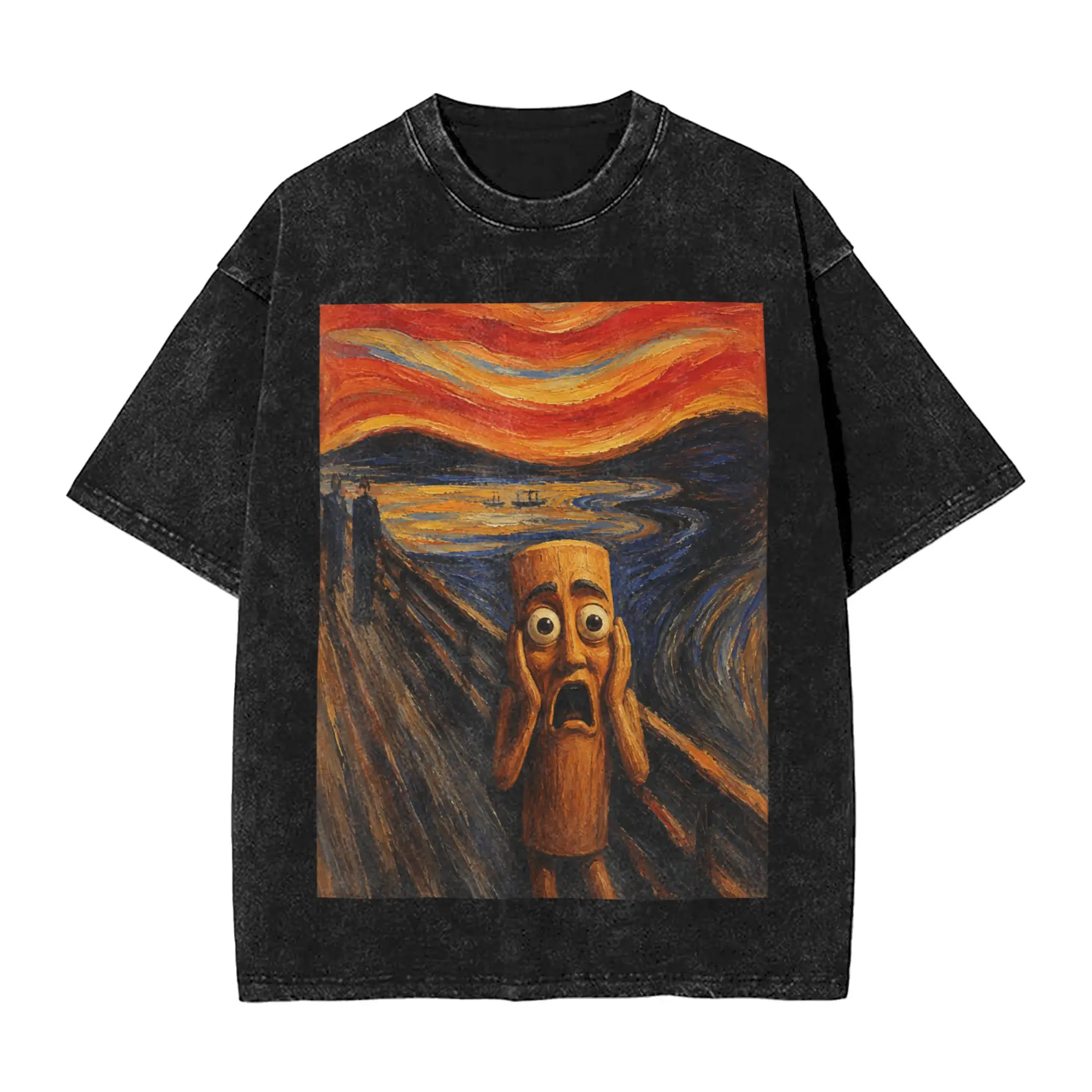 Men's Tung Tung Tung Sahur Scream Famous Painting Parody Meme T Shirts  Tees Beach Vintage Short Sleeve T Shirt Harajuku Tshirt