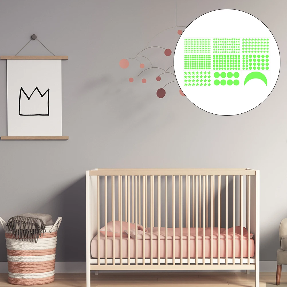 

9 pcs Luminous Moon Star Wall Stickers Glow In The Dark Room Roof Decal For Kids Bedroom Nursery Wall Art Children Education