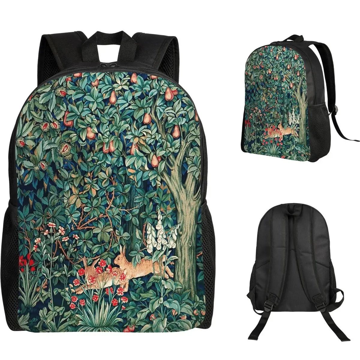 الأخضر، حيوانات الغابات الحروف الأزرق الأخضر الأحمر الأزهار نسيج حقيبة الظهر حقيبة مدرسية المشي لمسافات طويلة السفر Daypack حقيبة الكتب حقائب الكتف
