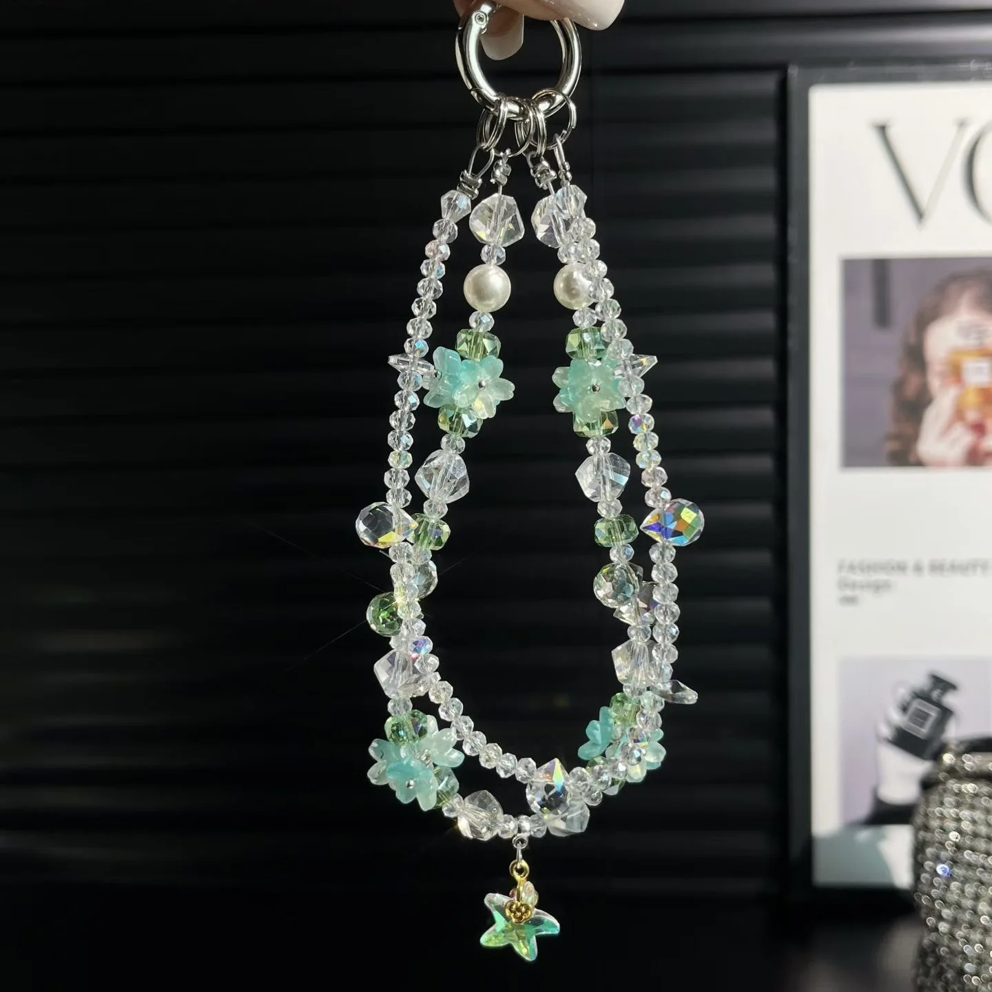 Double-chain Light Luxury Crystal Mobile Phone Chain Star Pe