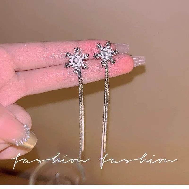 Shell Earrings Snowflake Pentagram Tassel Long Earrings Transparent Acrylic Thick Chain Striped Circular Matte Bead Earrings