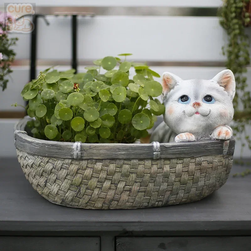الحيوانات الأليفة القط والكلب محاكاة الحيوان الإبداعية اناء للزهور حديقة عصارية شرفة ترتيب الحلي الزخرفية حديقة النسيج ص