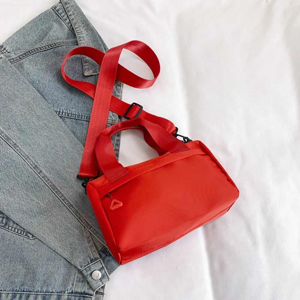 

Casual Solid Color Canvas Crossbody Bag Zipper Multi-Purpose Nylon Shoulder Bag Handbag Tote Bag Small Square Bag Student