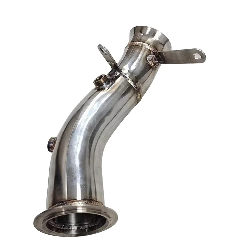 JTLD Performance Polished Exhaust Downpipe For BMW F30 335i N55 304 Stainless Steel Exhaust Test Pipes