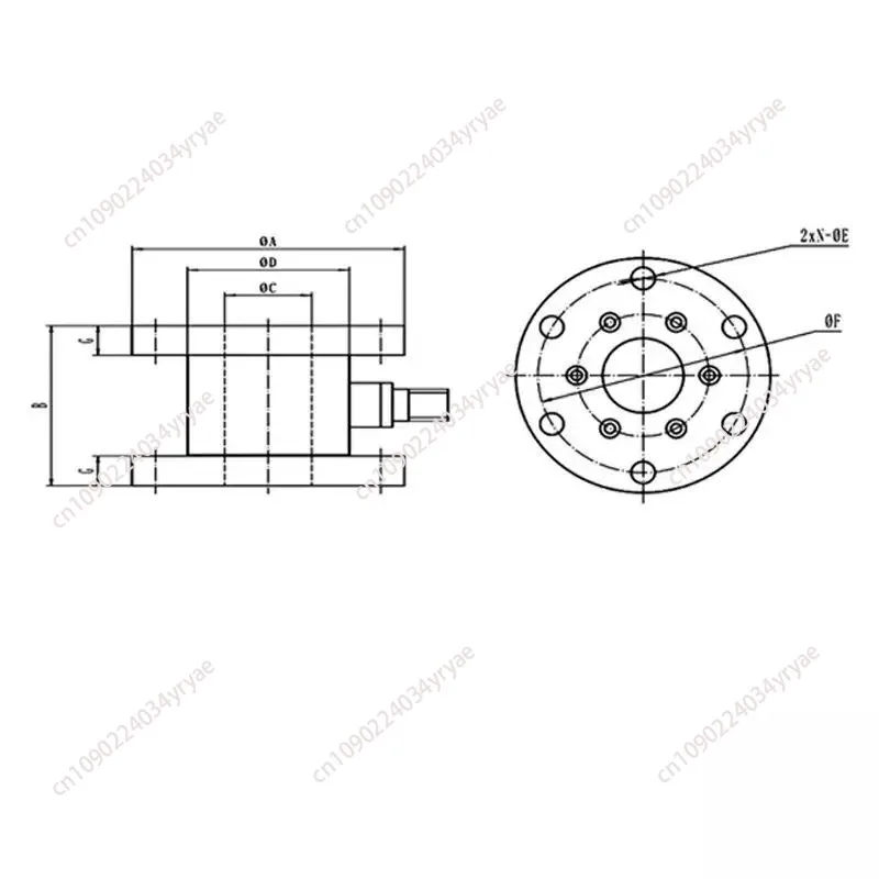 Suitable For  Torsion Force 20Nm   Static Torque Sensor Double Flange Rotary Torsional Non-Continuous  Transducer Com