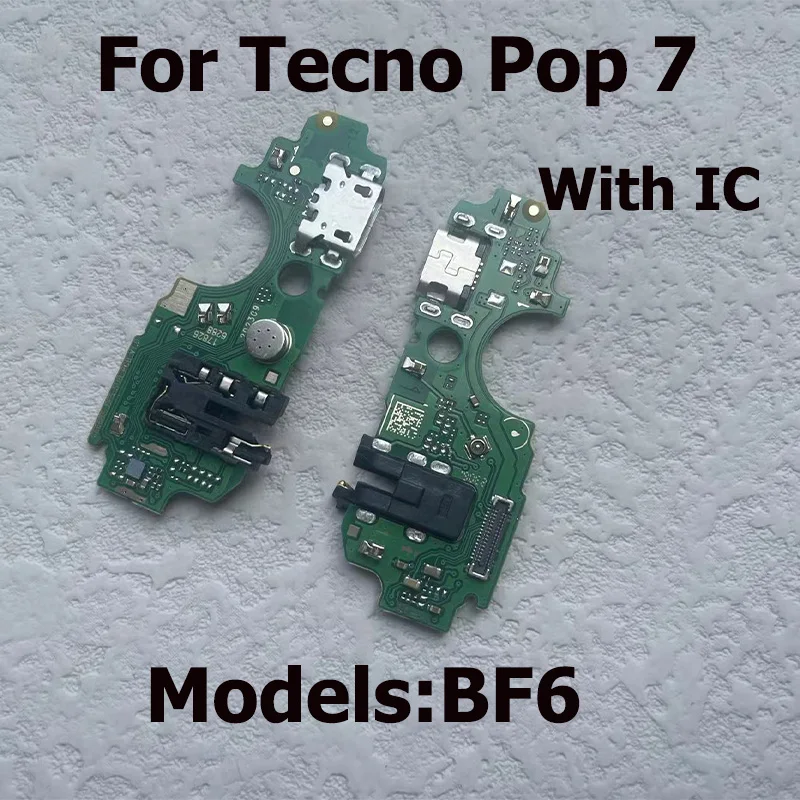 New For Tecno Pop 7 Pro Charging Port Flex Cable Fast Charger Dock Connector Repair Part BF6 BF7