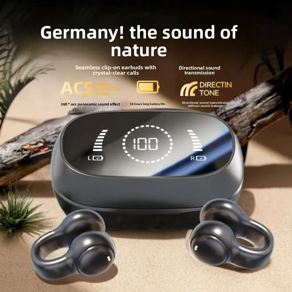 2026 New True Bone Conduction Clip on Wireless Bluetooth Earphones Dual Ear High Appearance Ultra Clear Sound Long Standby