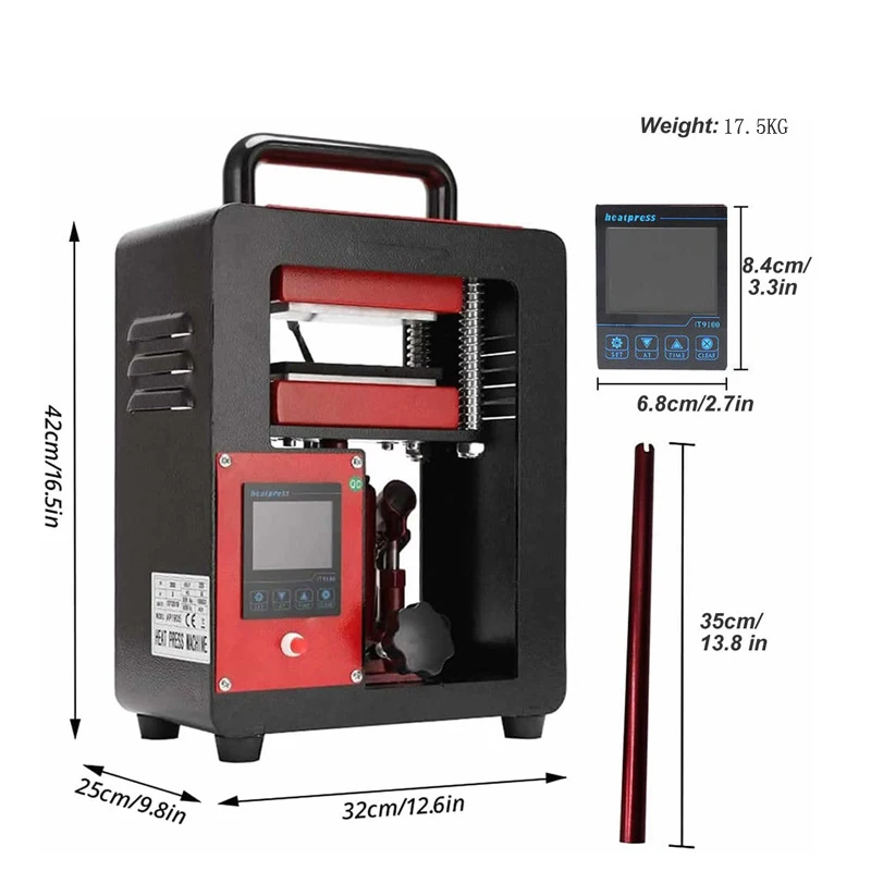 

AP1905 Heat transfer machine Small hot press Manual hydraulic upper and lower plate high pressure machine 6 * 12cm press