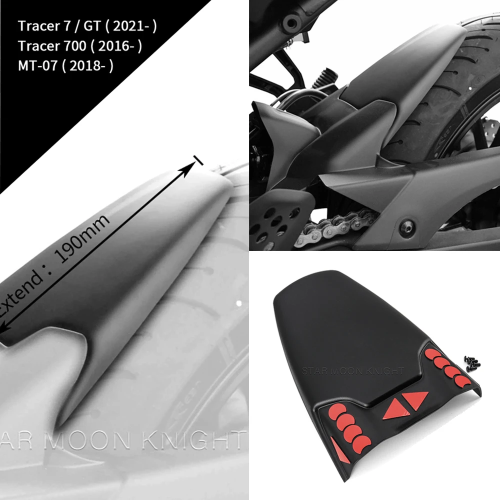 

Motorcycle Accessories Rear Fender Extender For Yamaha Tracer 7 2021- Tracer 700 2016- MT-07 MT07 2018- Hugger Extension