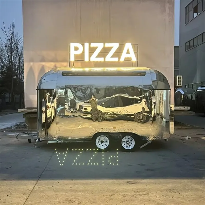 Food Truck Trailer Mobile Food Cart For Popcorn And Beverage Vending Cart Selling Outdoor Mobile Fast Food Truck Customized