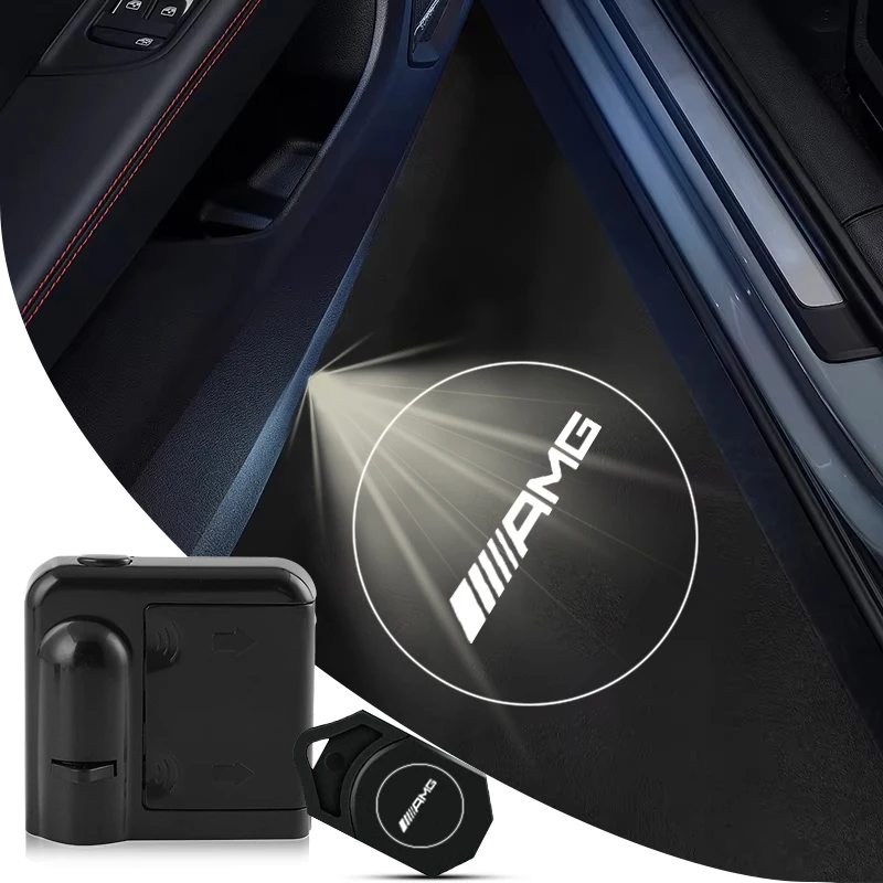 

2 шт. автомобильных светодиодных проекторов для дверей, лазерные приветственные огни, декоративная подсветка для AMG W126 W140 W168 W169 C180 C200 W108 W124